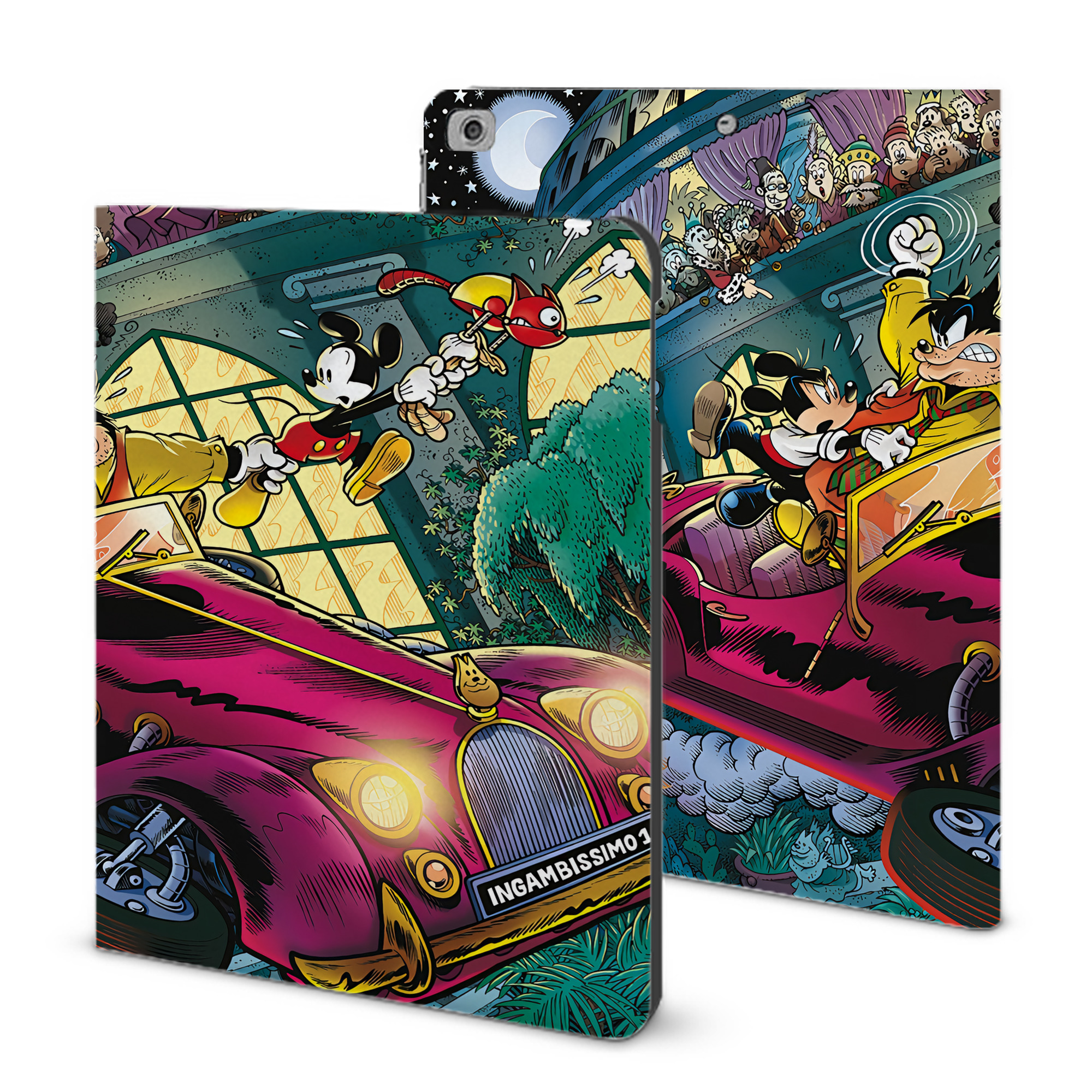 （画像用） ミッキーマウス Mickey Mouse IPad ケース ブック型 PUレザー TPU 耐衝撃 軽量 薄型 ペン収納なし 全面保護 IPad 各モデル対応